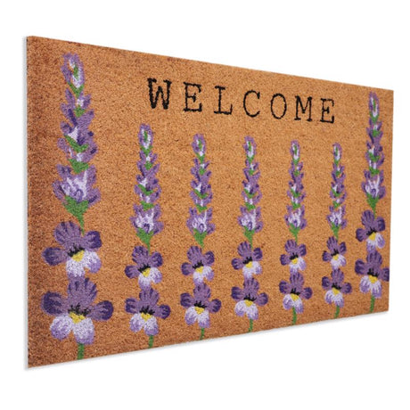 First Concept 18 in. W X 30 in. L Natural Floral Coir Door Mat