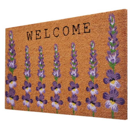 First Concept 18 in. W X 30 in. L Natural Floral Coir Door Mat