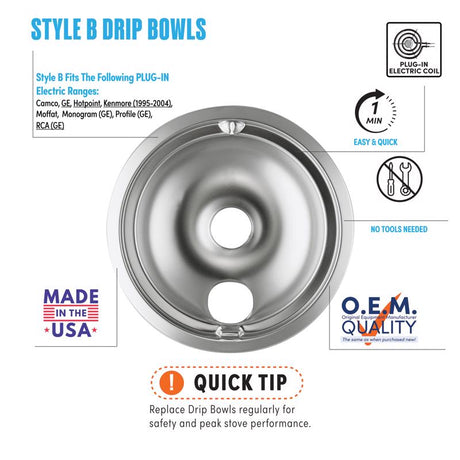 Range Kleen Steel Drip Bowls