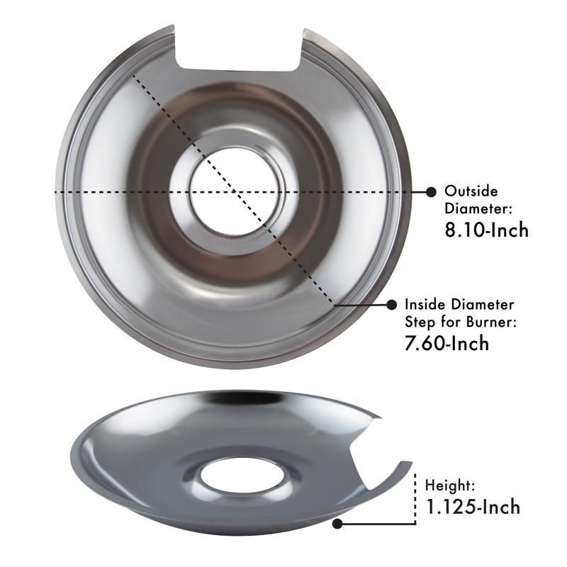 Range Kleen Steel Drip Pans and Trim Rings 6.19 in. W