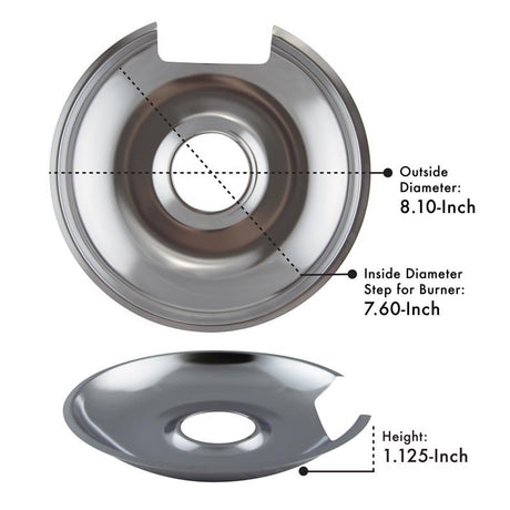 Range Kleen Steel Drip Pans and Trim Rings 6.19 in. W