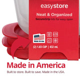 Rubbermaid Easy Store 3.57 cups Clear Food Storage Container Set 2 pk, Pack of 4