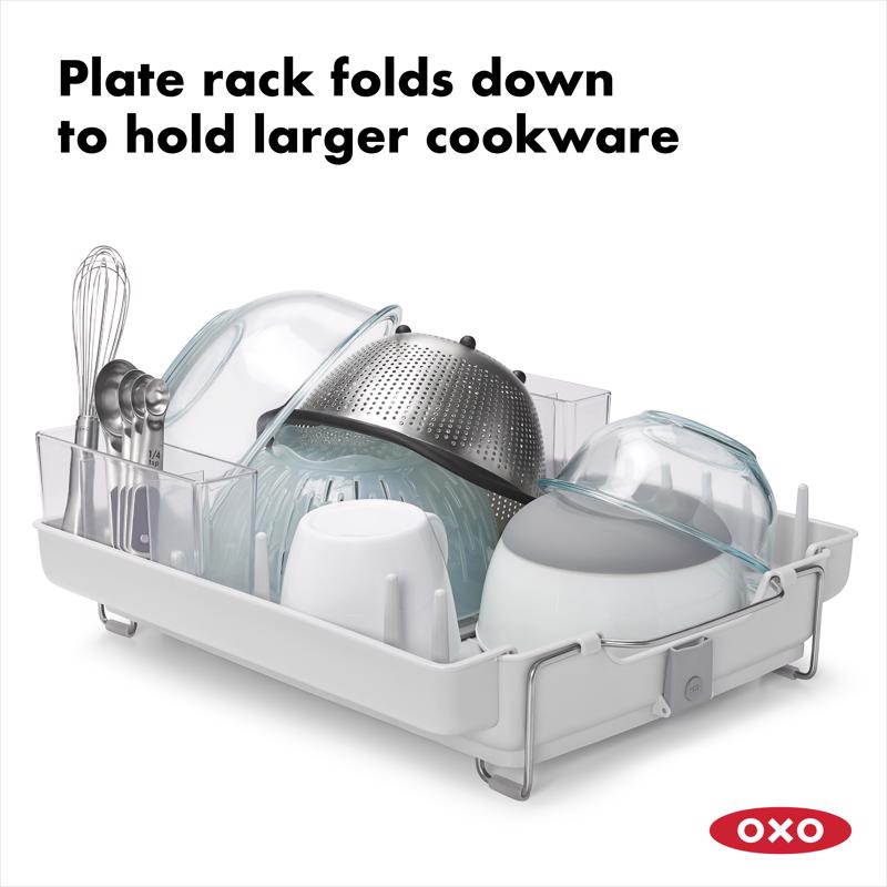 OXO Good Grips 19 in. L X 16 in. W X 5 in. H Gray Stainless Steel Dish Rack
