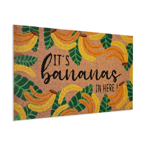 First Concept 18 in. W X 30 in. L Multi-Color Its Bananas In Here Coir Door Mat