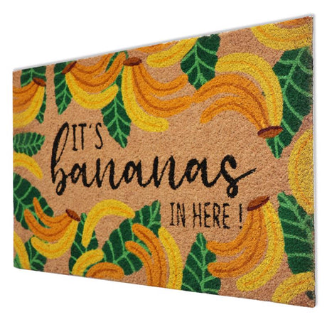 First Concept 18 in. W X 30 in. L Multi-Color Its Bananas In Here Coir Door Mat