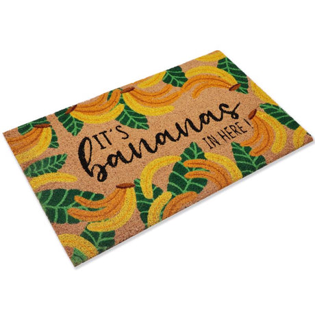 First Concept 18 in. W X 30 in. L Multi-Color Its Bananas In Here Coir Door Mat