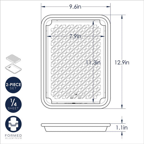 Nordic Ware Aluminum Baking Sheet with Cooling Rack 12.1 in. Silver