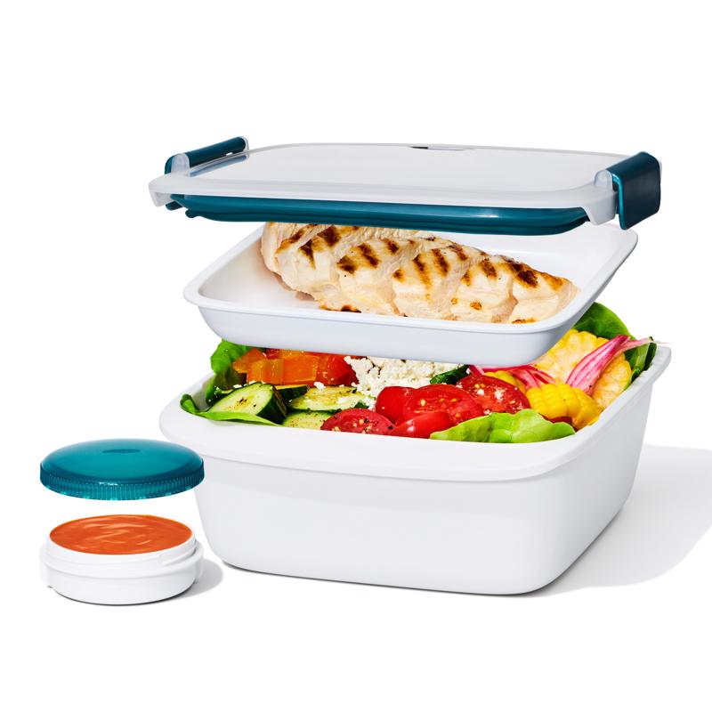 OXO Good Grips 6.3 cups White and Blue Split Food Container w/Lid 1 pk