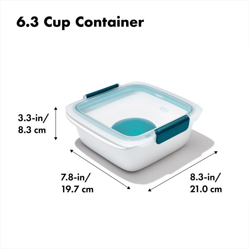 OXO Good Grips 6.3 cups White and Blue Split Food Container w/Lid 1 pk