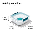 OXO Good Grips 6.3 cups White and Blue Split Food Container w/Lid 1 pk
