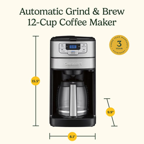 Cuisinart 12 cups Black Grind and Brew Coffee Maker