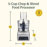 Cuisinart Brushed Nickel Silver 5 cups Food Processor 250 W