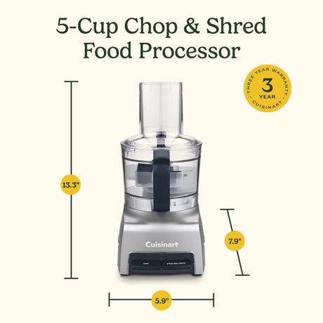 Cuisinart Brushed Nickel Silver 5 cups Food Processor 250 W