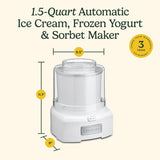 Cuisinart White 1.5 qt Frozen Dessert Maker 11.25 in. H X 9 in. W X 9.5 in. L