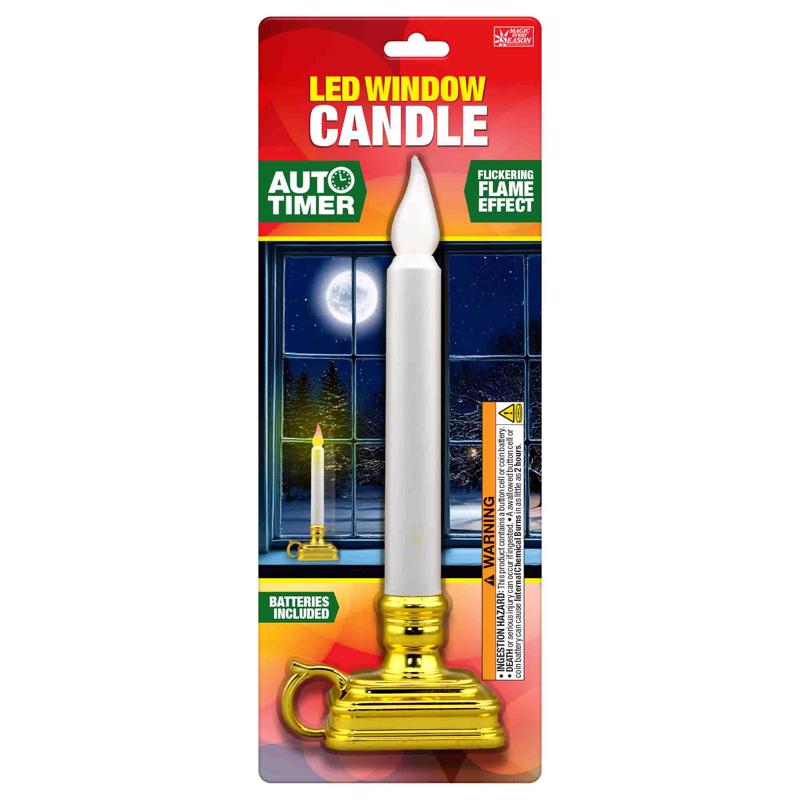 Magic Seasons White NA Scent Plastic Window Candle Flameless Flickering Candle, Pack of 12