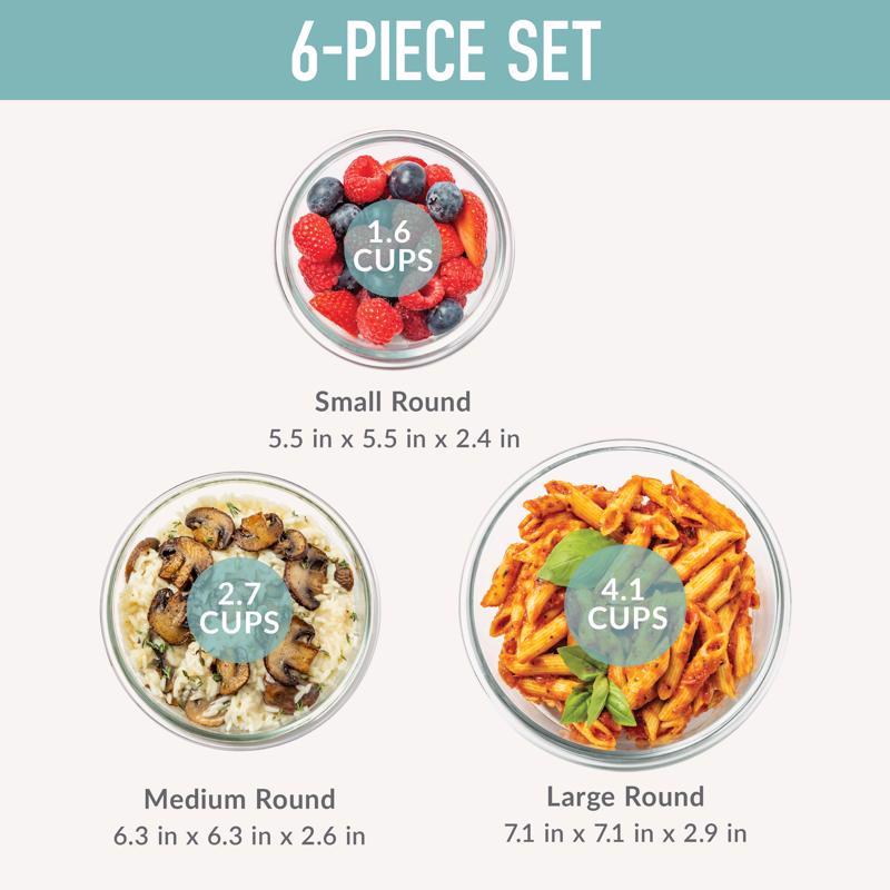 Bentgo Aqua Food Storage Container Set 3 pk, Pack of 4