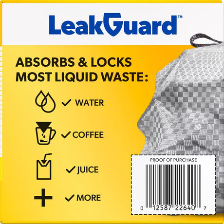 Glad LeakGuard 13 gal Lemon Kitchen Trash Bags Drawstring 34 pk, Pack of 6