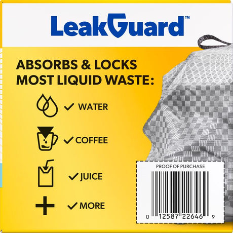 Glad LeakGuard 13 gal Fresh Kitchen Trash Bags Drawstring 34 pk, Pack of 6