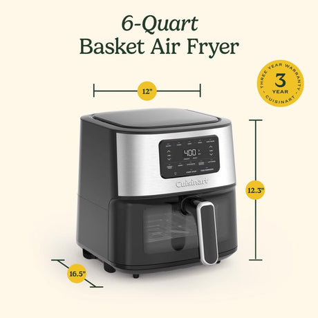 Cuisinart Black/Silver 6 qt Programmable Digital Air Fryer