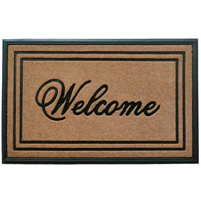 Direct Home Textiles Goup 18 in. W X 30 in. L Beige/Black Rubber Door Mat, Pack of 6