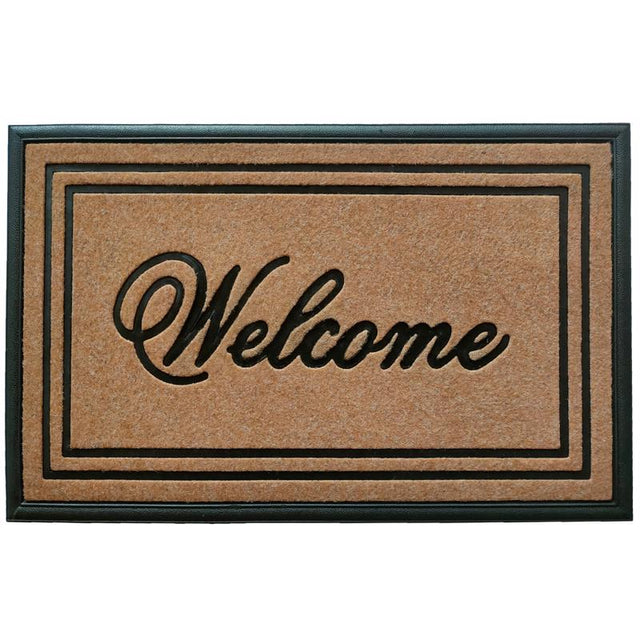 Direct Home Textiles Goup 18 in. W X 30 in. L Beige/Black Rubber Door Mat, Pack of 6