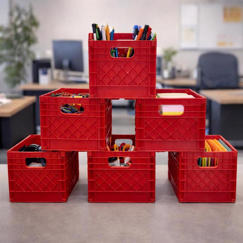 Organize-it Red Miniature Storage Bin 5.5 in. H X 6.5 in. W X 6.5 in. D Stackable, Pack of 8