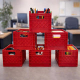 Organize-it Red Miniature Storage Bin 5.5 in. H X 6.5 in. W X 6.5 in. D Stackable, Pack of 8