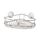 Zenna Home Chrome Silver Stainless Steel Corner Basket, Pack of 2