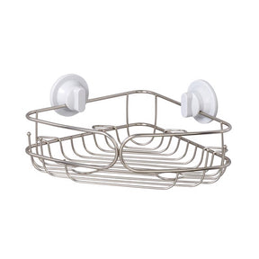Zenna Home Chrome Silver Stainless Steel Corner Basket, Pack of 2