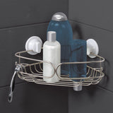 Zenna Home Chrome Silver Stainless Steel Corner Basket, Pack of 2