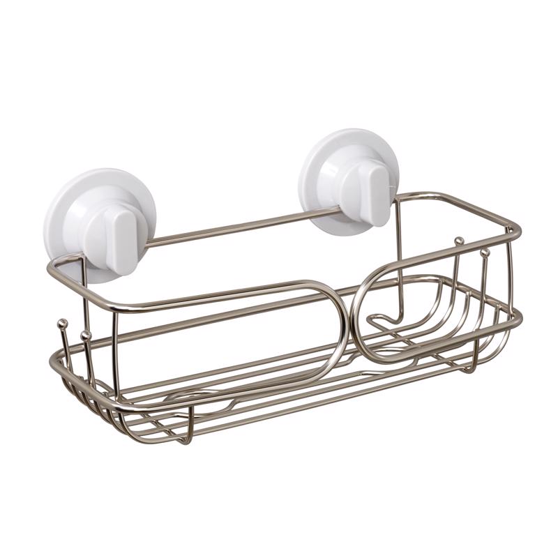 Zenna Home Chrome Silver Stainless Steel Shower Basket, Pack of 2