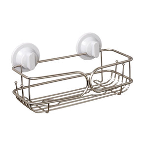 Zenna Home Chrome Silver Stainless Steel Shower Basket, Pack of 2