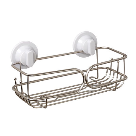 Zenna Home Chrome Silver Stainless Steel Shower Basket, Pack of 2
