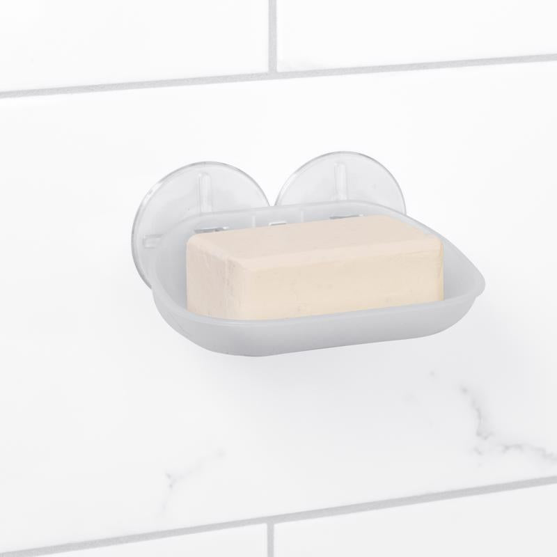 Zenna Home Frost Clear Plastic Soap Dish, Pack of 2