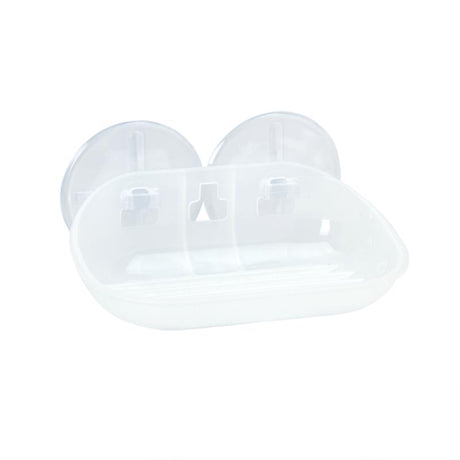 Zenna Home Frost Clear Plastic Soap Dish, Pack of 2