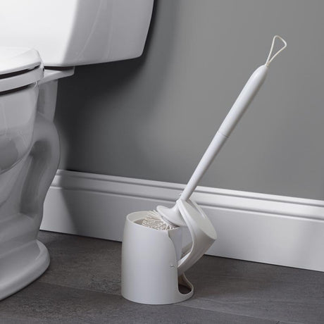 Zenna Home Toilet Bowl Brush & Holder White