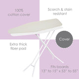 Seymour Home Products 15 in. W X 55 in. L Cotton Khaki Ironing Board Cover and Pad