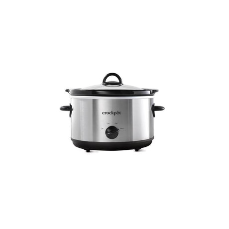 Crockpot 4.5 qt Black/Silver Stoneware Slow Cooker