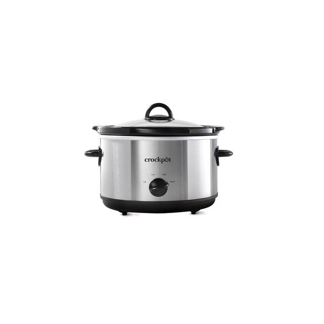 Crockpot 4.5 qt Black/Silver Stoneware Slow Cooker