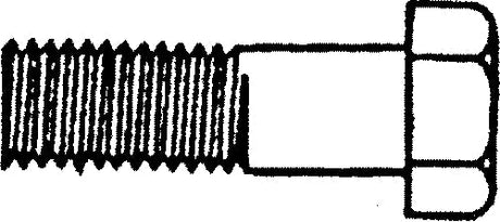 1/4X1-1/2 Hex Head M/Screw w/Nu