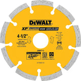 DEWALT DW4713T Circular Saw Blade, 4-1/2 in Dia, 5/8 in Arbor, Diamond Cutting Edge, Applicable Materials: Masonry