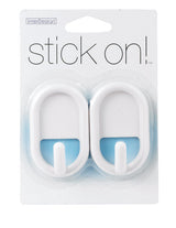 iDesign 3/4 in. L White Plastic Small Stick On Hook 0.2 lb. cap. 2 pk