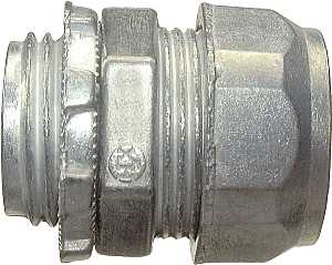 Halex 02101B EMT Connector, 1/2 in Compression, Zinc, 50/PK