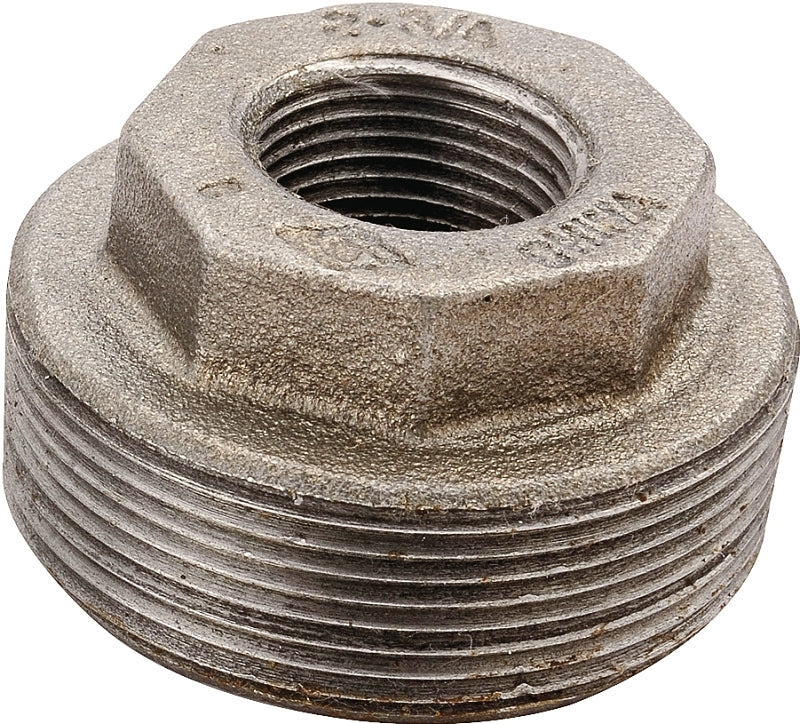 ProSource B241 40X25 Pipe Bushing, 1-1/2 x 1 in, MIP x FIP, Malleable Iron, SCH 40 Schedule, 300 psi Pressure