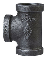 ProSource 11A-1 1/4B Pipe Tee, 1-1/4 in, Threaded, Iron, 40 Schedule, 300 psi Pressure, Black