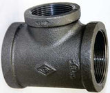 ProSource 11A3/4X1/2B Pipe Tee, 1/2 x 3/4 x 3/4 in, Threaded, Iron, 40 Schedule, 300 psi Pressure, Black