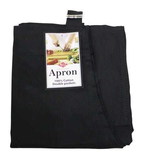 Ritz 2 pocket Black Cotton Solid Apron, Pack of 3