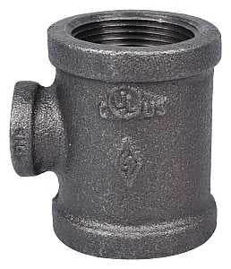 ProSource B130R 32X15 Pipe Tee, 1/2 x 1-1/4 in, Threaded, Malleable Iron, SCH 40 Schedule, 300 PSI Pressure