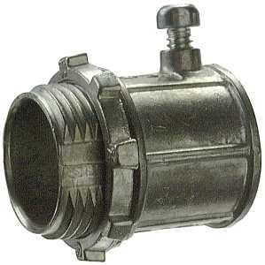 Halex 12101B EMT Connector, 1/2 in Set Screw, Zinc, 50/PK