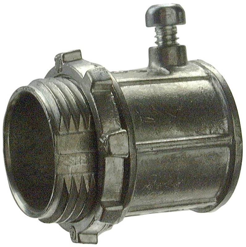 Halex 12101B EMT Connector, 1/2 in Set Screw, Zinc, 50/PK